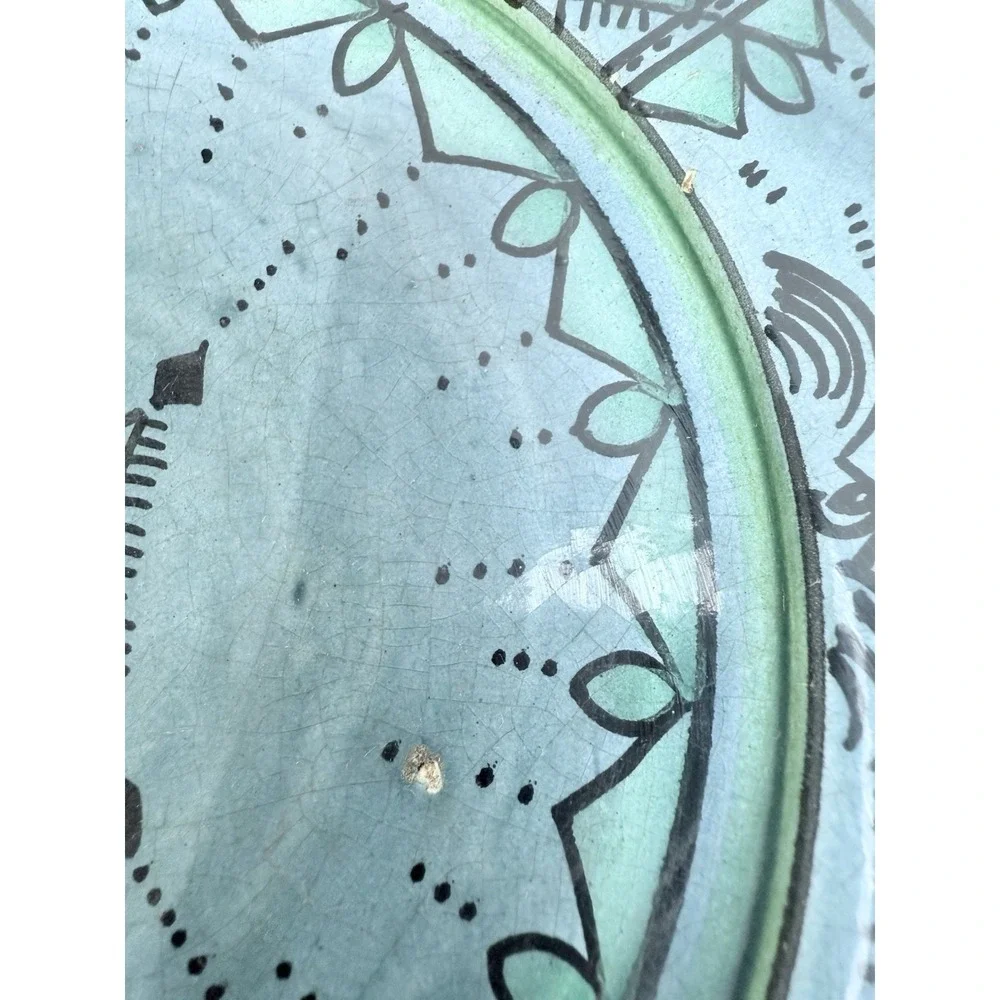 (2)‎ Moroccan Ceramic Plate Salad Pasta Bowl Serving Handmade Wall Decor